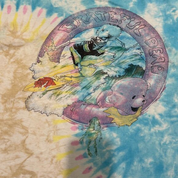 Vintage Grateful Dead "Surfing Skeletons" tie-dye t-shirt - Picture 2 of 6